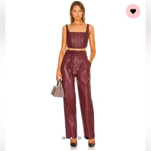 Revolve Lovers and Friends Bardot Trouser in Burgundy size small